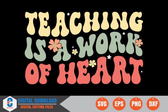 Teaching is a Work of Hearts Retro SVG Review